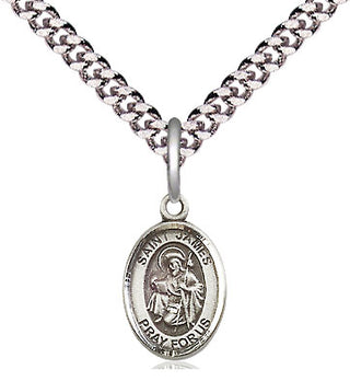 Pewter Saint James the Greater Medal Religious and Catholic Jewelry Engraved Catholic Saint Jewelry