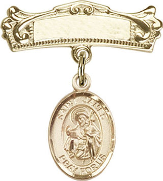 14kt Gold Filled Badge Pin St. James the Greater Baby Badge - Engravable