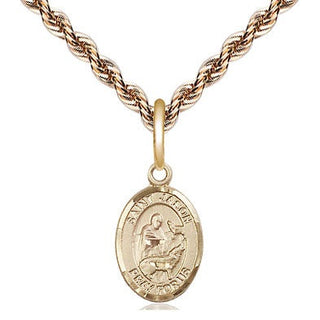 14kt Gold Saint Jason Medal Engraved Catholic Saint Jewelry