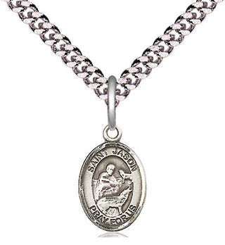 Pewter Saint Jason Medal Religious and Catholic Jewelry Engraved Catholic Saint Jewelry