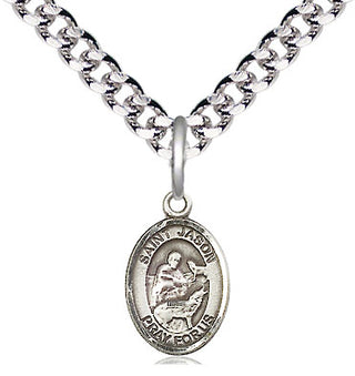 Pewter Saint Jason Medal Religious and Catholic Jewelry Engraved Catholic Saint Jewelry
