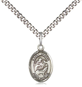 Pewter Saint Jason Medal Religious and Catholic Jewelry Engraved Catholic Saint Jewelry