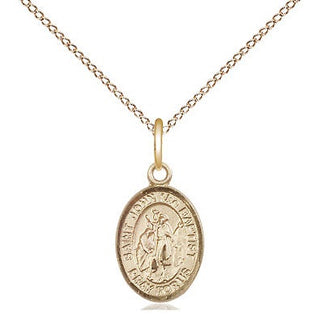 14kt Gold Saint John the Baptist Medal Engraved Catholic Saint Jewelry