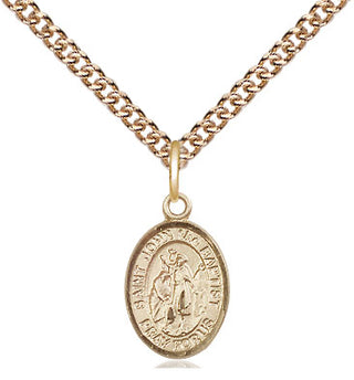 14kt Gold Saint John the Baptist Medal Engraved Catholic Saint Jewelry