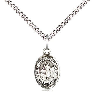 Pewter Saint John the Baptist Medal Religious and Catholic Jewelry Engraved Catholic Saint Jewelry