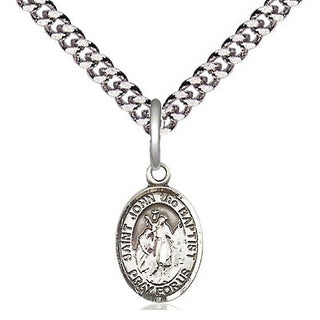 Pewter Saint John the Baptist Medal Religious and Catholic Jewelry Engraved Catholic Saint Jewelry
