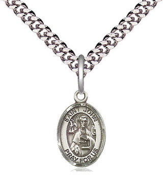 Pewter Saint John the Apostle Medal Religious and Catholic Jewelry Engraved Catholic Saint Jewelry