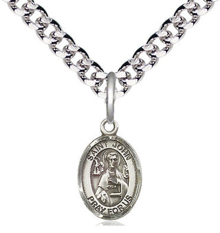 Pewter Saint John the Apostle Medal Religious and Catholic Jewelry Engraved Catholic Saint Jewelry