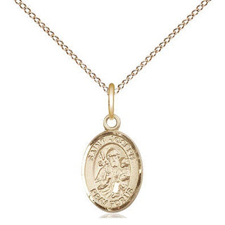 14kt Gold Saint Joseph Medal Engraved Catholic Saint Jewelry