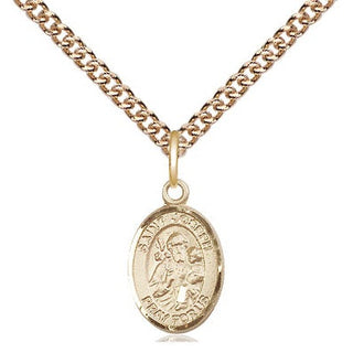 14kt Gold Saint Joseph Medal Engraved Catholic Saint Jewelry