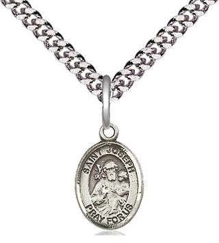 Pewter Saint Joseph Medal Religious and Catholic Jewelry Engraved Catholic Saint Jewelry
