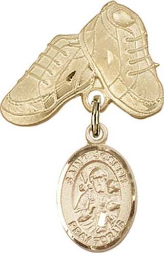 14kt Gold Baby Boots St. Joseph Baby Badge - Engravable