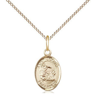 14kt Gold Saint Joshua Medal Engraved Catholic Saint Jewelry