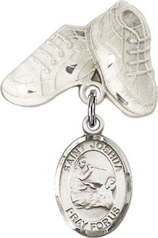 Sterling Silver Baby Boots St. Joshua Baby Badge - Engravable