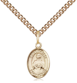 14kt Gold Saint Kateri Medal Engraved Catholic Saint Jewelry