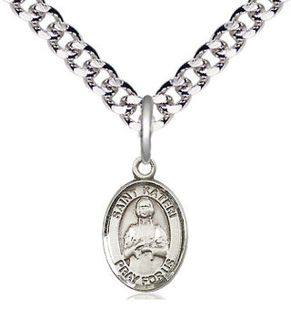 Pewter Saint Kateri Medal Religious and Catholic Jewelry Engraved Catholic Saint Jewelry