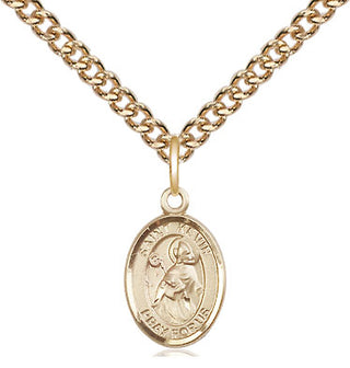 14kt Gold Saint Kevin Medal Engraved Catholic Saint Jewelry
