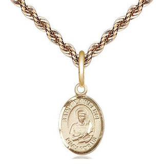 14kt Gold Saint Lawrence Medal Engraved Catholic Saint Jewelry