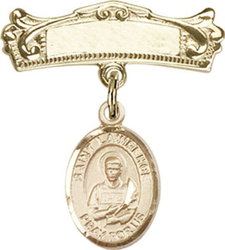 14kt Gold Badge Pin St. Lawrence Baby Badge - Engravable