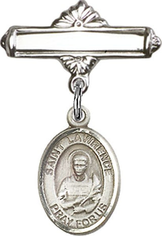 Sterling Silver Polished Badge Pin St. Lawrence Baby Badge - Engravable
