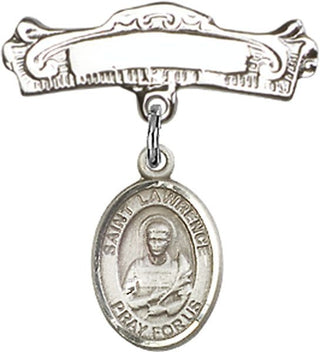 Sterling Silver Badge Pin St. Lawrence Baby Badge - Engravable