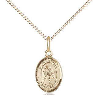 14kt Gold Saint Louise de Marillac Medal Engraved Catholic Saint Jewelry