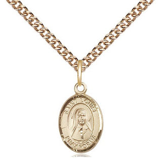 14kt Gold Saint Louise de Marillac Medal Engraved Catholic Saint Jewelry
