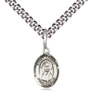 Pewter Saint Louise de Marillac Medal Religious and Catholic Jewelry Engraved Catholic Saint Jewelry
