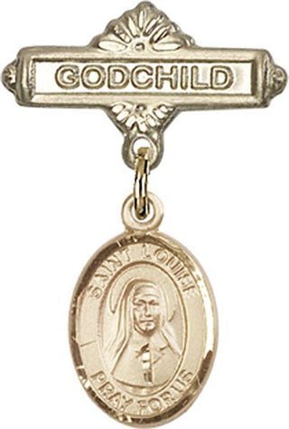 14kt Gold Filled Godchild St. Louise de Marillac Baby Badge - Engravable