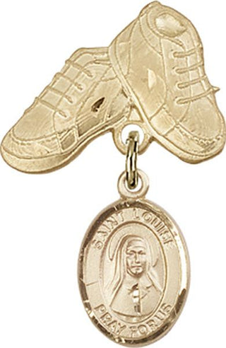 14kt Gold Filled Baby Boots St. Louise de Marillac Baby Badge - Engravable