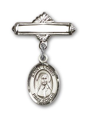 Sterling Silver Polished Badge Pin St. Louise de Marillac Baby Badge - Engravable