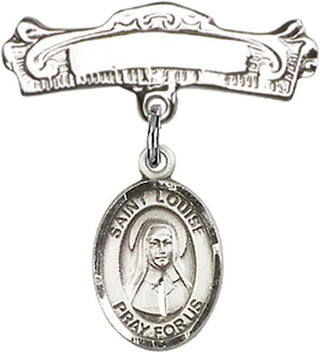 Sterling Silver Badge Pin St. Louise de Marillac Baby Badge - Engravable