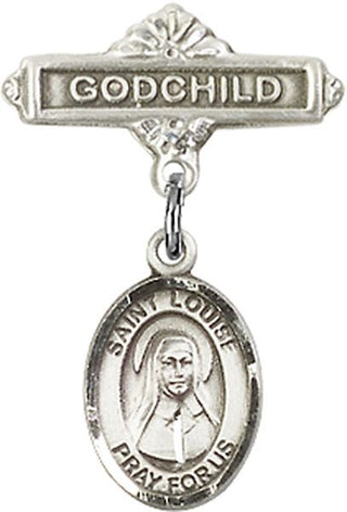 Sterling Silver Godchild St. Louise de Marillac Baby Badge - Engravable
