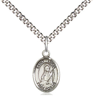 Pewter Saint Lucia of Syracuse Medal Religious and Catholic Jewelry Engraved Catholic Saint Jewelry