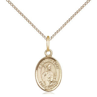 14kt Gold Saint Kilian Medal Engraved Catholic Saint Jewelry