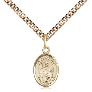 14kt Gold Saint Kilian Medal Engraved Catholic Saint Jewelry