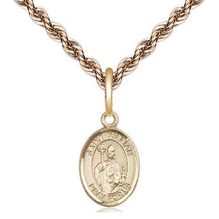 14kt Gold Saint Kilian Medal Engraved Catholic Saint Jewelry