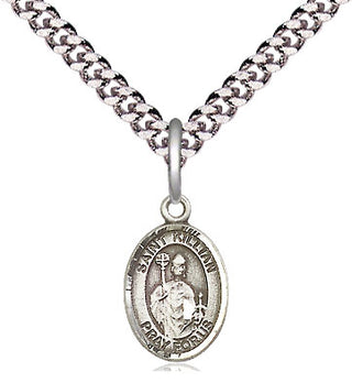 Pewter Saint Kilian Medal Religious and Catholic Jewelry Engraved Catholic Saint Jewelry