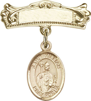 14kt Gold Filled Badge Pin St. Kilian Baby Badge - Engravable