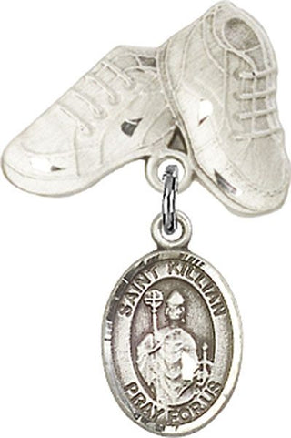 Sterling Silver Baby Boots St. Kilian Baby Badge - Engravable