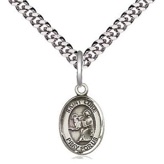 Pewter Saint Luke the Apostle Medal Religious and Catholic Jewelry Engraved Catholic Saint Jewelry