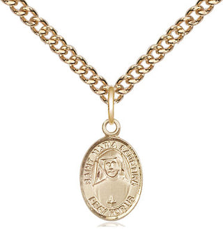 14kt Gold Saint Maria Faustina Medal Engraved Catholic Saint Jewelry