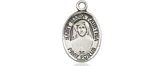Pewter Saint Maria Faustina Medal Engraved Catholic Saint Jewelry