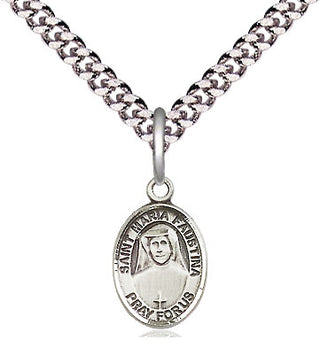 Pewter Saint Maria Faustina Medal Religious and Catholic Jewelry Engraved Catholic Saint Jewelry