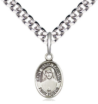 Pewter Saint Maria Faustina Medal Religious and Catholic Jewelry Engraved Catholic Saint Jewelry