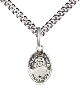 Pewter Saint Maria Faustina Medal Religious and Catholic Jewelry Engraved Catholic Saint Jewelry
