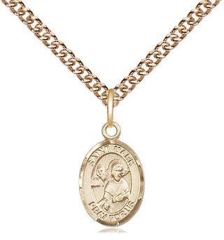 14kt Gold Saint Mark the Evangelist Medal Engraved Catholic Saint Jewelry