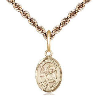 14kt Gold Saint Mark the Evangelist Medal Engraved Catholic Saint Jewelry