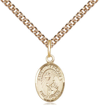 14kt Gold Saint Margaret Mary Alacoque Medal Engraved Catholic Saint Jewelry