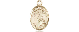 14kt Gold Saint Margaret Mary Alacoque Medal Engraved Catholic Saint Jewelry